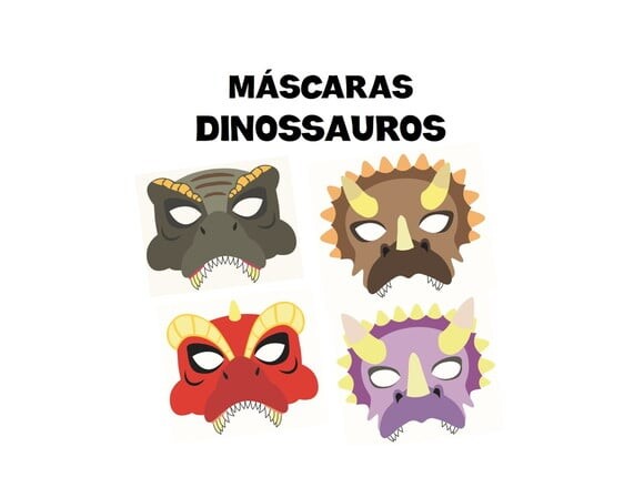 Máscara de Papel Dinossauros