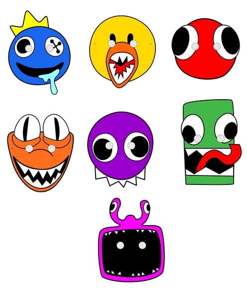 Máscara de Papel Rainbow Friends