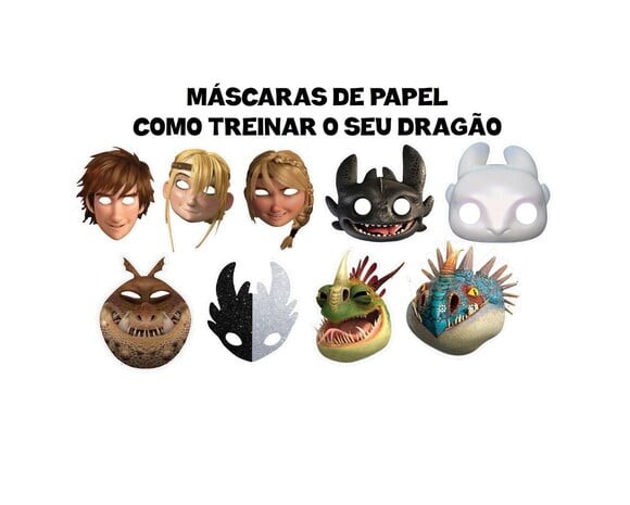 Máscaras de Papel Como Treinar o Seu Dragão