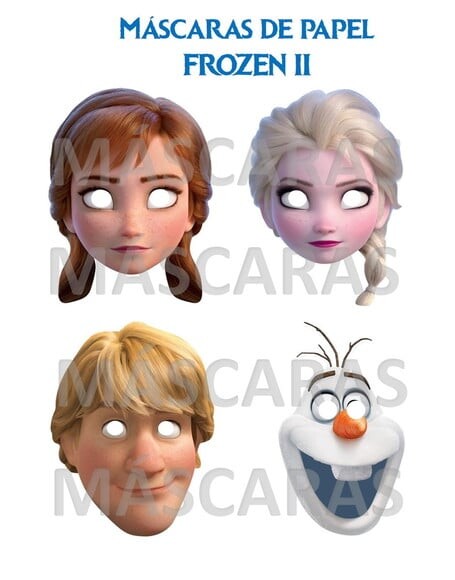 Máscaras de Papel Frozen 2