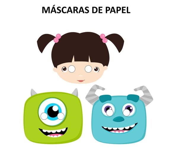 Máscaras de Papel Monstros Sa