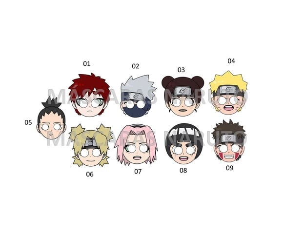 Máscaras de Papel Naruto