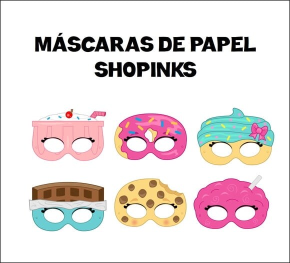 Máscaras de Papel Shopkins