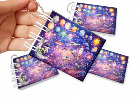 Mini Livro de Colorir 6x8cm Astronauta