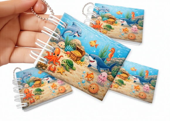 Mini Livro de Colorir 6x8cm Fundo do Mar