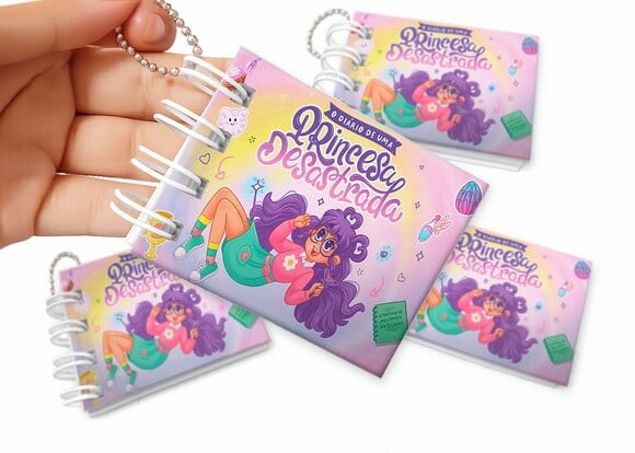Mini Livro de Colorir 6x8cm Princesa Desastrada