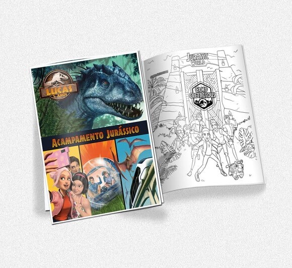 Revista de Colorir Jurassic World Acampamento Jurássico