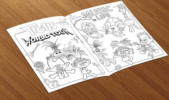 Revista de Colorir Trolls World Tour