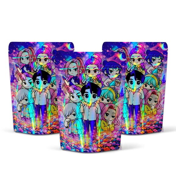 Saquinho Metalizado 10x15cm Guerreiras do K-pop