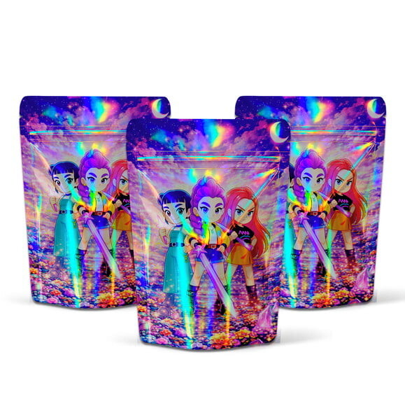 Saquinho Metalizado 10x15cm Guerreiras do K-pop