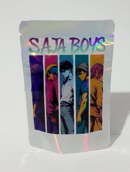 Saquinho Metalizado 10x15cm Guerreiras do K-pop Saja Boys