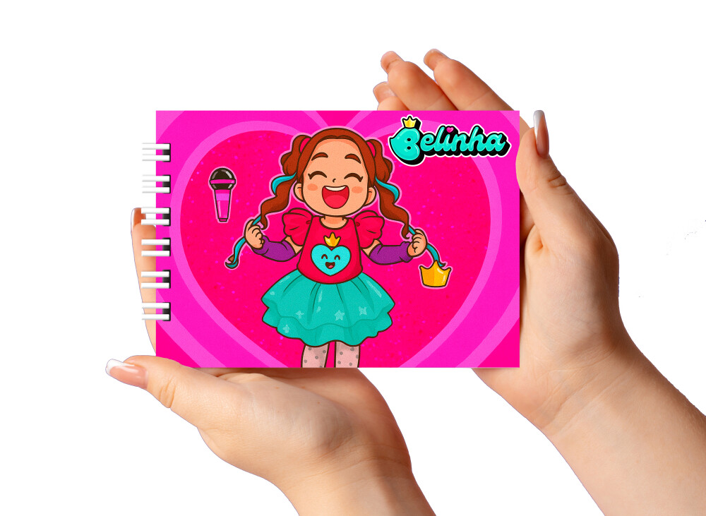 Caderno para Colorir 11x16cm Capa Dura Belinha
