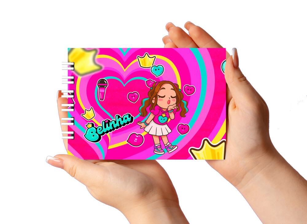 Caderno para Colorir 11x16cm Capa Dura Belinha