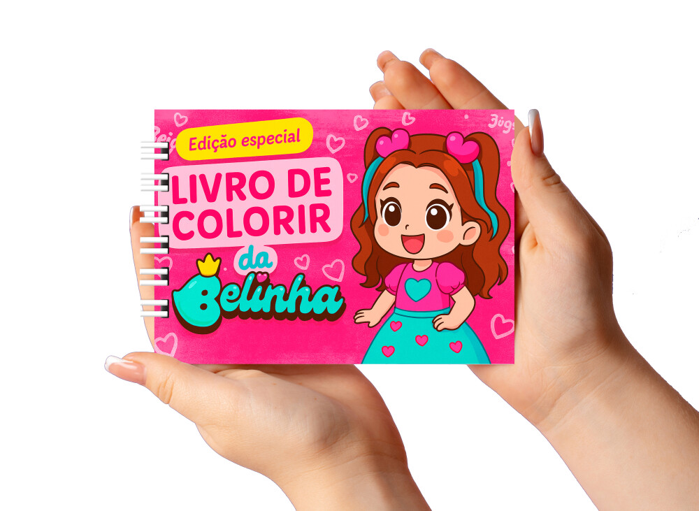 Caderno para Colorir 11x16cm Capa Dura Belinha