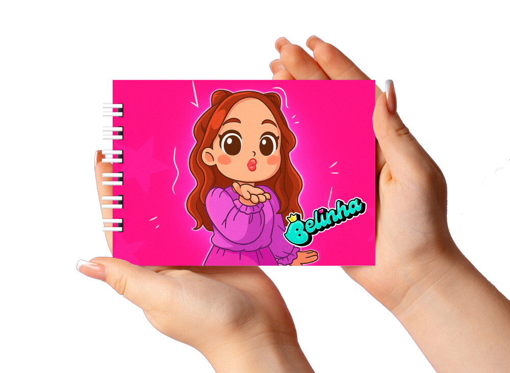 Caderno para Colorir 11x16cm Capa Dura Belinha