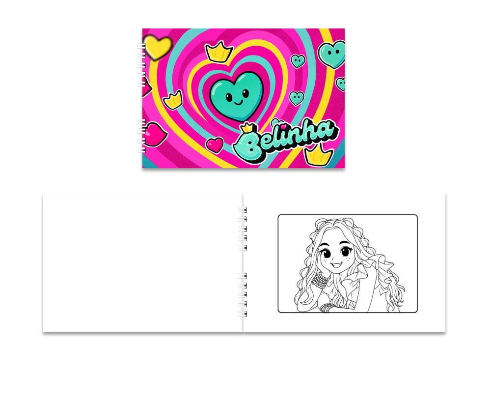 Caderno para Colorir 15x21cm Capa Mole Belinha