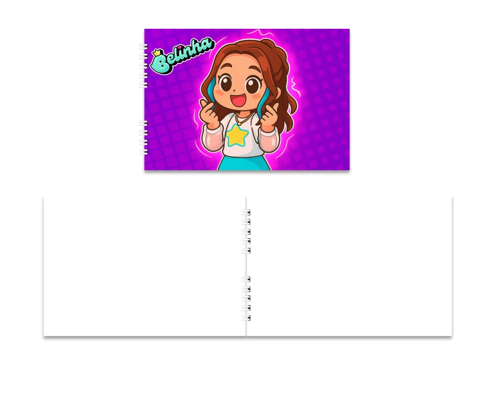 Caderno de Desenho 15x21cm Capa Mole Belinha