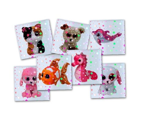 Adesivo Metalizado 5x5 cm Beanie Boos