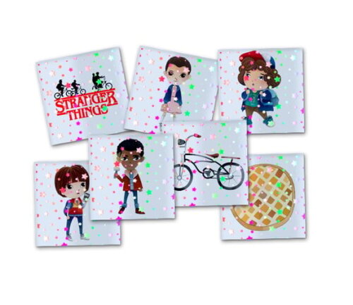 Adesivo Metalizado 5x5 cm Stranger Things