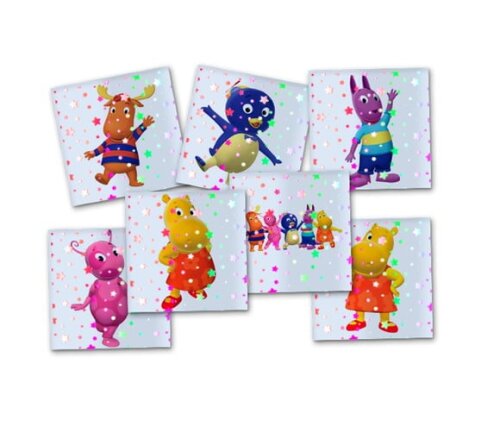 Adesivo Metalizado 5x5 cm os Backyardigans