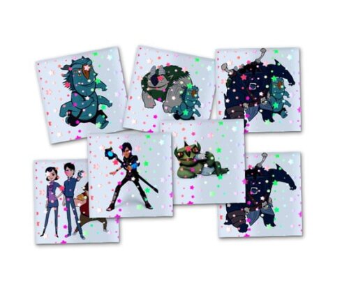 Adesivo Metalizado 5x5 cm Caçadores de Trolls