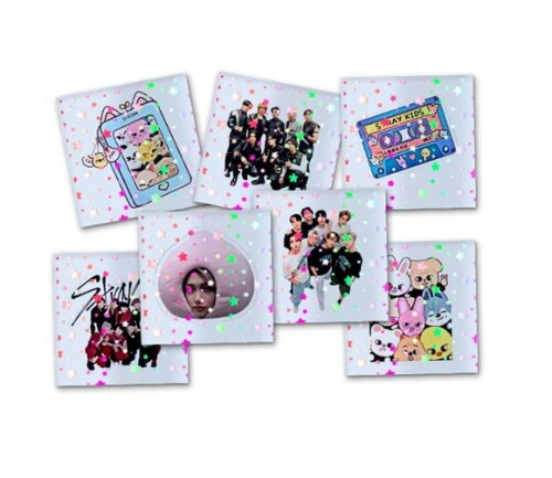 Adesivo Metalizado 5x5 cm Stray Kids