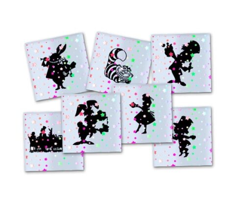 Adesivo Metalizado 5x5cm Alice no País das Maravilhas