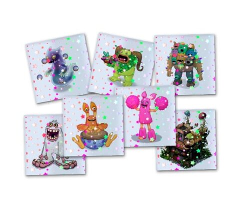 Adesivo Metalizado 5x5cm My Singing Monsters