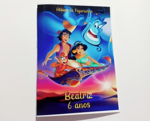 Álbum de Figurinhas Jasmine e Aladdin
