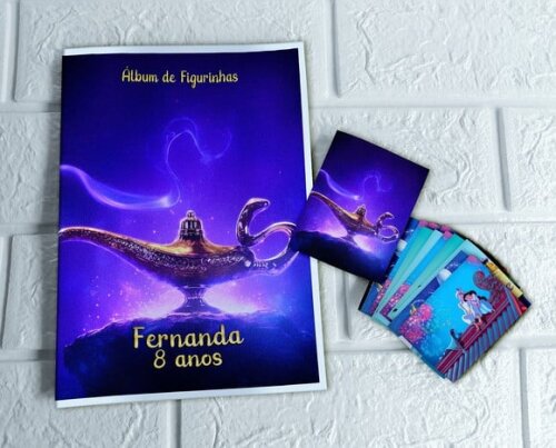Álbum de Figurinhas Jasmine e Aladdin