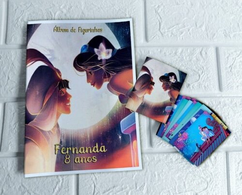 Álbum de Figurinhas Jasmine e Aladdin