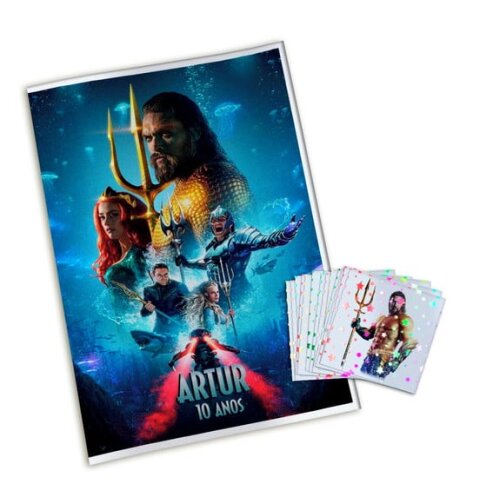 Álbum de Figurinhas Metalizadas Aquaman
