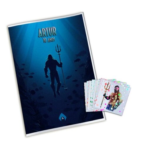 Álbum de Figurinhas Metalizadas Aquaman