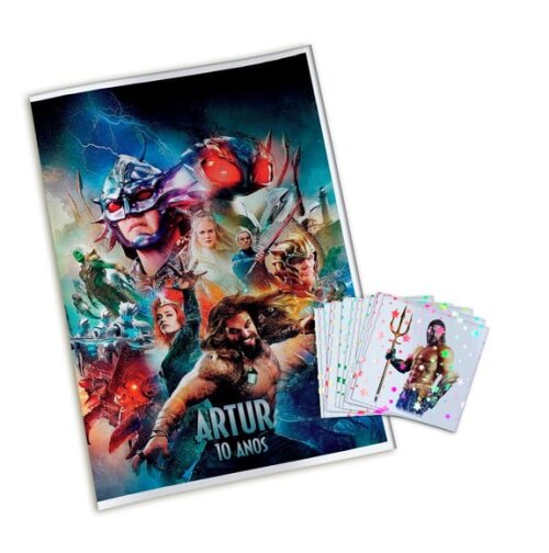 Álbum de Figurinhas Metalizadas Aquaman