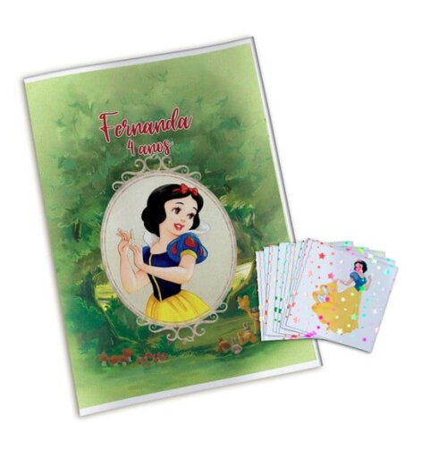 Álbum de Figurinhas Metalizadas Branca de Neve