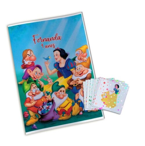Álbum de Figurinhas Metalizadas Branca de Neve