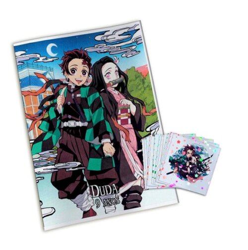 Álbum de Figurinhas Metalizadas Demon Slayer
