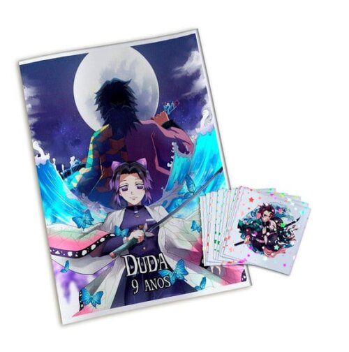 Álbum de Figurinhas Metalizadas Demon Slayer