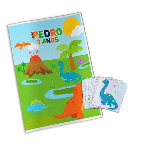 Álbum de Figurinhas Metalizadas Dinossauros
