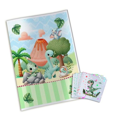 Álbum de Figurinhas Metalizadas Dinossauros