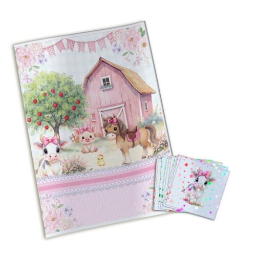 Álbum de Figurinhas Metalizadas Fazendinha Menina