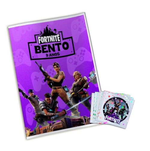 Álbum de Figurinhas Metalizadas Fortnite