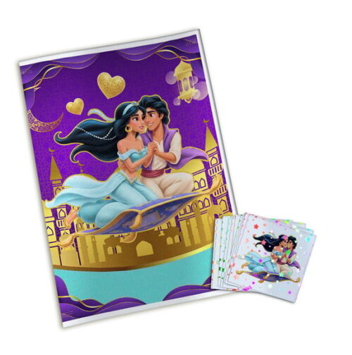 Álbum de Figurinhas Metalizadas Jasmine e Aladdin