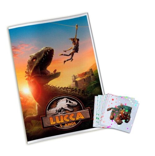 Álbum de Figurinhas Metalizadas Jurassic World Acampamento