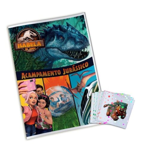 Álbum de Figurinhas Metalizadas Jurassic World Acampamento