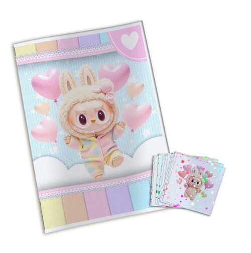 Álbum de Figurinhas Metalizadas Labubu Menina