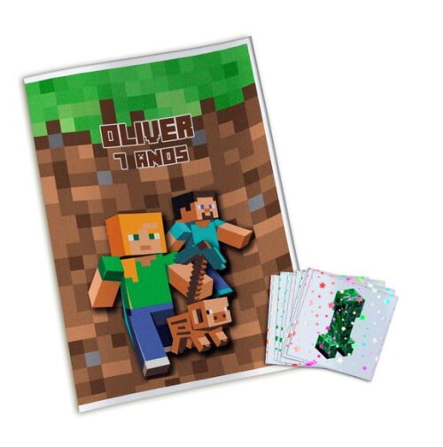 Álbum de Figurinhas Metalizadas Minecraft