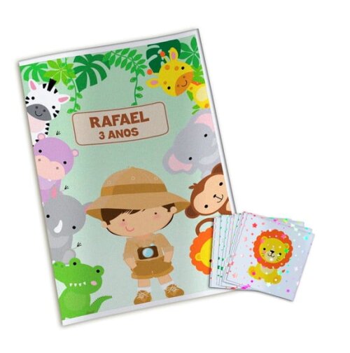 Álbum de Figurinhas Metalizadas Safari