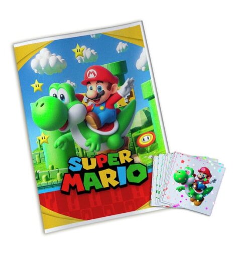 Álbum de Figurinhas Metalizadas Super Mario Bros