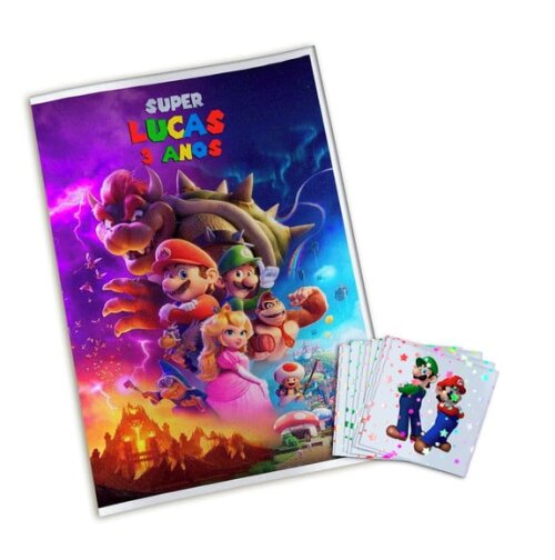 Álbum de Figurinhas Metalizadas Super Mario Bros